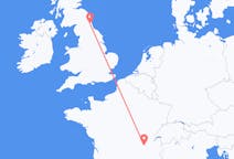 Flyreiser fra Lyon, Frankrike til Newcastle upon Tyne, England