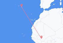 Vluchten van Bamako, Mali naar Ponta Delgada, Portugal