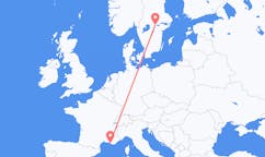 Vluchten van Marseille, Frankrijk naar Örebro, Zweden