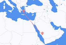 サウジアラビアのから アルバーハ、ギリシャのへ サントリーニ島フライト