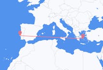 Flyreiser fra Syros, Hellas til Lisboa, Portugal