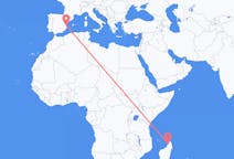 出发地 马达加斯加貝島目的地 西班牙巴倫西亞的航班