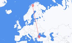 Vluchten van Kiruna naar Eskişehir