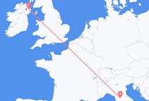 Vluchten van Florence, Italië naar Belfast, Noord-Ierland