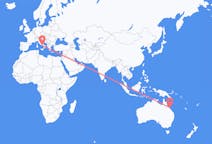 Flyreiser fra Hamilton Island, Australia til Napoli, Italia