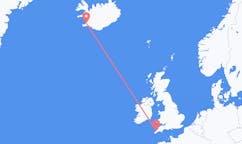 Flights from the city of Newquay, England to the city of Reykjavik, Iceland
