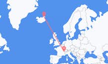 Loty z Thorshofn, Islandia do Genewy, Szwajcaria