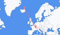아이슬란드 토르쇼픈에서 출발해 스위스 제네바로(으)로 가는 항공편