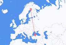 Loty z Ankara, Turcja do Oulu, Finlandia