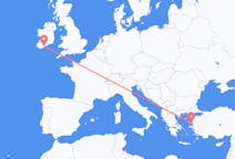 Vluchten van Cork, Ierland naar Mytilini, Griekenland