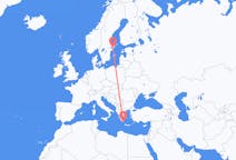 Flyreiser fra Kythera, Hellas til Stockholm, Sverige