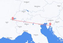 Flyg från Rijeka, Kroatien till Genève, Kroatien