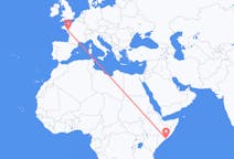 出发地 索马里出发地 摩加迪休目的地 法国南特的航班