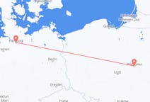 Flyg från Warszawa, Polen till Hamburg, Tyskland