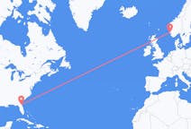 来自美国傑克遜維爾目的地 挪威海宁格松的航班