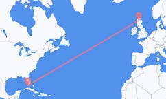 来自美国基韋斯特前往苏格兰的印威內斯的航班