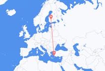 Flyg från Kalymnos, Grekland till Tammerfors, Finland
