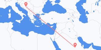 出发地 沙特阿拉伯飞往波斯尼亚和黑塞哥维那的航班