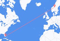 来自美国勞德代爾堡目的地 挪威Roros的航班