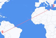 Flyg från Ayacucho, Peru till Rhodes, England, Peru