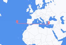 Flyreiser fra Rhodos, Hellas til Ponta Delgada, Portugal