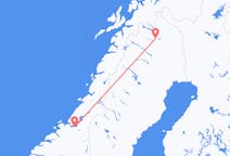 Loty z Kiruna, Szwecja z Trondheim, Norwegia