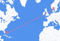 Flyreiser fra Nassau, Bahamas til Aalborg, Danmark