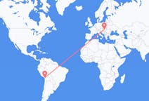 Flyg från Tacna, Peru till Budapest, Ungern