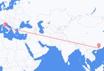 Flyg från Guangzhou, Kina till Rom, Italien