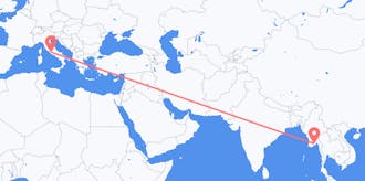 Flyg från Myanmar (Burma) till Italien