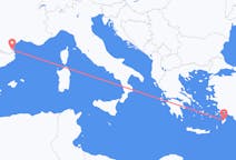 Vluchten van Perpignan, Frankrijk naar Rhodos, Griekenland