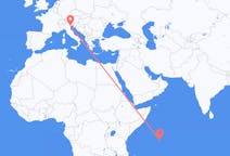 Flyreiser fra Praslin, Seychellene til Venezia, Italia