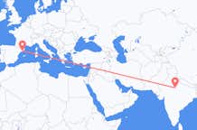 Flyreiser fra Gwalior, til Barcelona