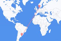 Flyg från Montevideo, Uruguay till Esbjerg, Danmark