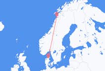 Lennot Bodøsta, Norja Aalborgiin, Tanska