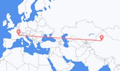 Flights from Korla, China to Chambéry, France