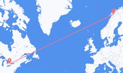 Vluchten van Waterloo, Canada naar Narvik, Noorwegen