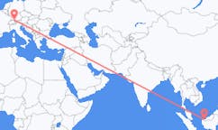 Flyrejser fra Kuching, Malaysia til Friedrichshafen, Tyskland