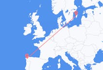 Loty z Visby (Dania), Szwecja do Santiago de Compostela, Hiszpania