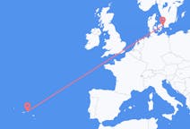 Voli da Terceira, Portogallo a Copenaghen, Danimarca
