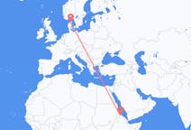 Flyrejser fra Asmara, Eritrea til Aalborg, Danmark