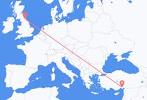 Flights from Adana, Turkey to Durham, England, the United Kingdom