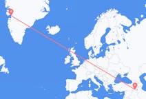 Flyg från Ilulissat, Grönland till Hakkari, Turkiet