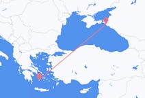Vols depuis la ville d'Anapa vers la ville de Plaka (Milos)