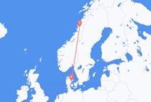 Fly fra Mosjøen til Aarhus