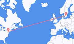 Loty z Allentown, Stany Zjednoczone do Vaxjö, Szwecja