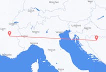 来自波斯尼亚和黑塞哥维那出发地 巴尼亚卢卡目的地 法国格勒诺布尔的航班
