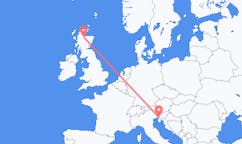 Flyg från Trieste, Italien till Inverness, Skottland