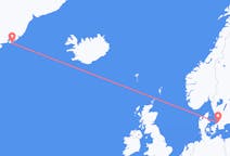 出发地 瑞典从 恩厄尔霍尔姆目的地 格陵兰库鲁苏克的航班