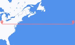 Flyreiser fra Indianapolis, USA til Corvo Island, Portugal
